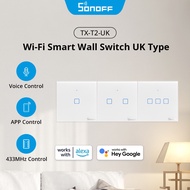 SONOFF TX T2 UK 433Mhz RF WiFi Smart Touch Switch Work with eWeLink Voice Control via Alexa Google Home