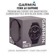 Garmin fenix 6X Sapphire Carbon Grey DLC with Black Band – Updated Model [1-Year Local Warranty]