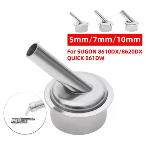 45 Degree Curved Nozzle 5mm/7mm/10mm Bent Angle Heat Nozzle For SUGON 8610DX/8620DX QUICK 861DW Hot 
