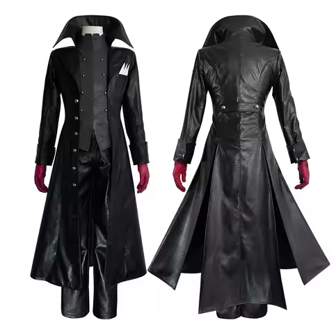 P5 Game Ren Amamiya Cosplay Costume Wig Mask Joker Faux Leather Coat Pants Vest Gloves Daily Wear Co