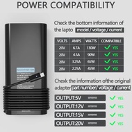 130W USB-C C 型替換適配器筆記型電腦充電器適用於戴爾宏碁華為 Macbook 三星任天堂，兼容設備  qqsckp 130W USB-C Type C Replacement Adapte