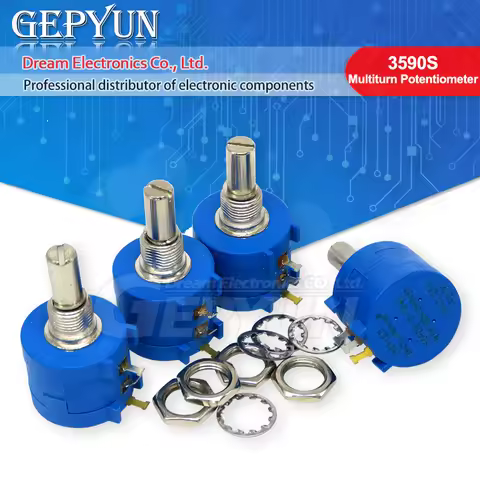 1PCS 3590S Multiturn Potentiometer 500 1K 2K 5K 10K 20K 50K 100K Ohm Potentiometer Adjustable Resist