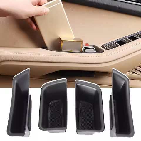 4 X Car Door Side Handle Pocket Storage Box Storage Organizer Tray Grab Handle Box For-Porsche Macan