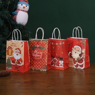 1Pc Large Christmas Gift Bags Kraft Paper Bag for Christmas Snack Candy Cookies Xmas Present Gift Pa