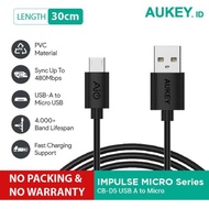 TERJAMIN AUKEY Micro USB 30cm / Kabel data Charger Powerbank 30cm