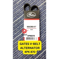 ( GATES ORIGINAL) PROTON WIRA SATRIA ARENA 1.3 1.5 - ALTERNATOR BELT 4PK870 BELTING V-BELT FAN BELT