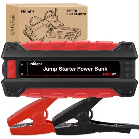 Nilight 1500A Car Battery Jump Starter for Up to 7.0L Gas & 5.5L Diesel Engines 12V Portable Jump St