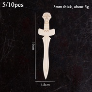 5/10pcs Wooden Swords Set Unfinished Pirates Wooden Painting Props Halloween Art Activity Cosplay Su