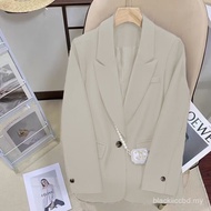 [Ginie] COD Ready Stock Free Shipping A-CDSL White Temperament Suit Jacket Women 2025 Spring Autumn 