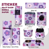 MESIN UNGU MATA Sticker Sticker Fridge Stove Washing Machine 1 2 Door Eye Tube Rice Cooker Dispenser Ac Flower Purple Brown Decoration