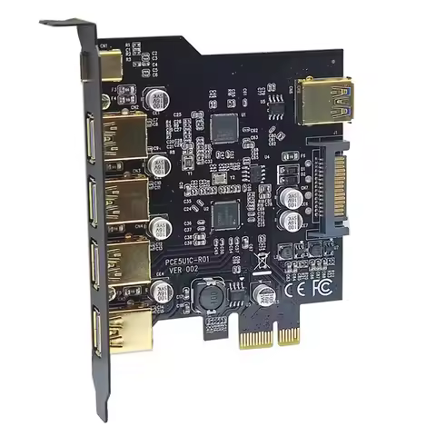 ABAN USB 3.2 PCIE Expansion Card PCIE 1X to USB 3.2 TYPE-C USB 3.2 Gen1 Adapter Multiplier USB3.2 PC
