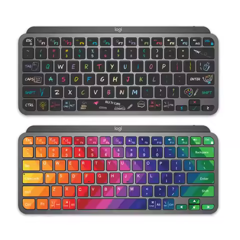 DIY Separated Key Stickers Fit Logitech MX Keys Mini Keyboard, Multi Color Contrast Keycap Decoratio
