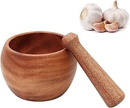UPTALY Natural Rosewood Pestle and Mortar Set (large, 11.5 cm), Sturdy Wooden Garlic Mills Bowl, Kitchen Spices Masher, Wood Manual Masher, Guacamole Bowl and Pestles, Japanese Style Mortar