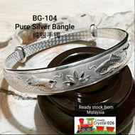 *Promo*Original Pure silver Bangle, BG-104 纯银手镯999。 Silver 925 Bracelet 925银手链。 纯银制造。 品质保证。 Pure Silver.