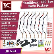 V Club Archery Handmade Traditional Bow Set - Basic Package - EFG Limb - 10-50lbs - In-House Bowyer 