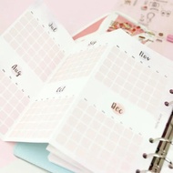 Fromthenon Pink Cute Monthly Planner Inserts A5 A6 Notebook Refill Filler Papers 2024 2025 Agenda Pl