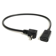 USB Type C to Micro USB Conversion Cord 25cm Type C Female to Bottom L Micro USB Male Conversion Cor