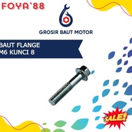 MESIN Must Have! White Flange Bolt M6 X 40 Key 8 Engine Block Bolt Cap