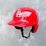 RED LA MOTORCYCLE BASEBALL HELMET