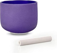 ALIOTH 7" 432Hz Indigo A Note Crystal Singing Bowl Third Eye Chakra Sound Therapy with Suede Mallet