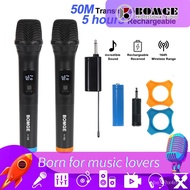 【Spot Goods】Quality BOMGE Wireless Microphone system  2 Handheld Microphone DVD PC Mic System + Receiver KTV TV Karaoke