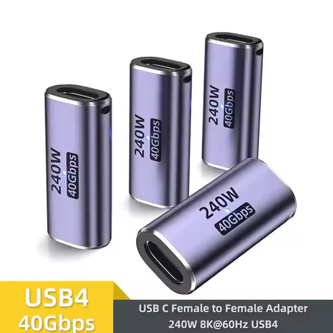 USB C Female to Female Adapter with PD 240W 40Gbps 8K 60hz Video Compatible for Thunderbolt 4/3, Mac