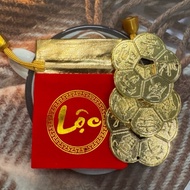 [ Lucky ] combo of 3 lucky feng shui 5.5cm gold-plated apricot flower coins
