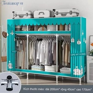 Clothes Wardrobe Steel Frame Fabric Cabinet 4 Chambers Clothes Hanging Fabric Wardrobe Children's Cl