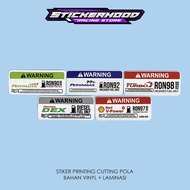 UNLEATHERED FUEL WARNING STICKER RON 92 98 PERTALITE PERTAMAX TURBO DEXLITE SHELL V POWER