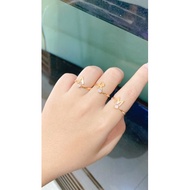 925 Silver adjustable letter ring with gold-Silver 925 Ring