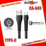 MCDODO Flying Fish Series CA-643 CA-636 TYPE-C 1.2M Light 1.2M LED QC3.0 Max 2A Charging Data Sync C