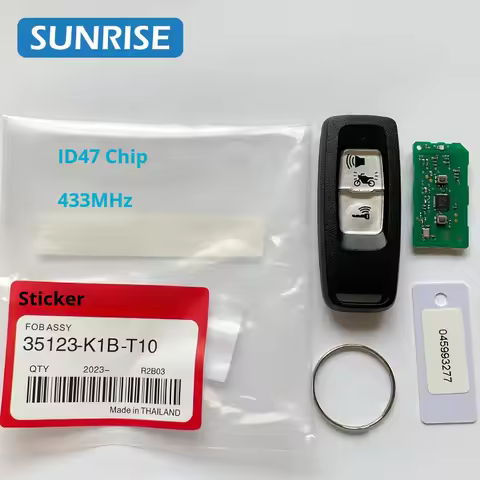 35123-K1B-T10 ID47 Chip 433MHz Motorcycle Remote Control Key For Honda PCX160 Forza NSS350 Airblade 