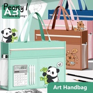 PEONY1 A3 Tutorial Bag, Canvas A3 Canvas Art Bag, Multifunctional Plus Size Waterproof Zipper Design