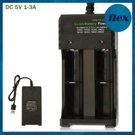 Flex 2 Slots Battery Charger for 3.7V 18650 14500 16340 26650 Batteries Without battery
