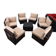 Outdoor Woven Rattan Sofa Set Outdoor Leisure Rattan Furniture with Fireplace Corner Sofa Furniture 