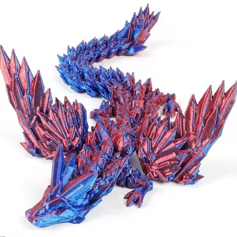 3D Printed Dinosaur Flying Dragon Ornament Articulated Joints Gradient Color Wings Gifts Handicraft 