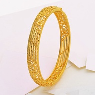 ZHULIAN Six Layer Filigree Flower Bangle Bracelet 24K Gold Plated
