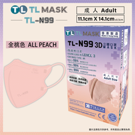 康寶牌-TL Mask《香港製造》成人【TL-N99】 全桃色立體口罩 30片 ASTM LEVEL 3 BFE /PFE /VFE99 #香港口罩 #3D MASK