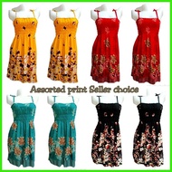 ◐ Mini Smocking Dress for Adults/Spaghetti/Ruffles strap for women/Pambahay  duster