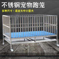 ST/💟Factory Bold Stainless Steel Dog Cage Pet Cage Display Cage Pet Dog Cage Small Dog Watch Pet Fence DTTQ