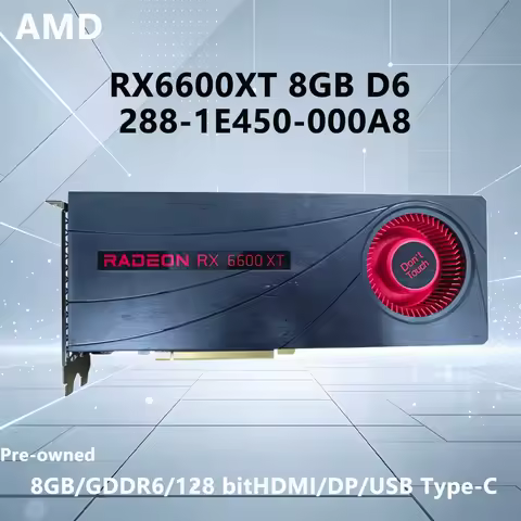 RX6600XT 8GB D6 288-1E450-000A8 GPU 8GB GDDR6 128-bit graphics card support PCI-E 4.0 HDMI DP 8 pin 