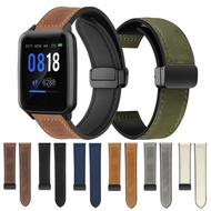 20mm Leather Silicone Sport Strap Magnetic Clasp Replacement Wrist Strap for AXTRO Fit 3 / Actxa tem