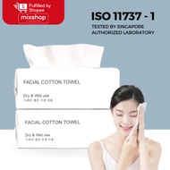 mixshop Disposable Facial Cotton Towel,  Makeup Remover Tissue, Large and Thick wipes [by FBS]