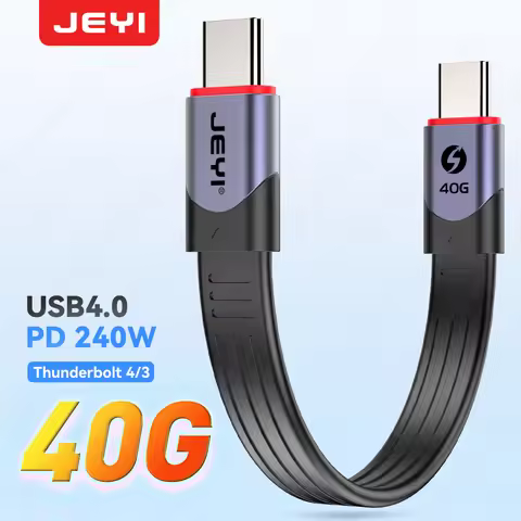 JEYI USB 4.0 Cable, 40 Gb/s Data Transfer, 240W PD5.0 Power Charging, Compatible with Thunderbolt 4/