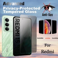 Upgraded Anti-Spy Tempered Glass Compatible For Redmi 15 15C 14C 14R 13C 13R 13 13X 12 12C 11 10 Pri