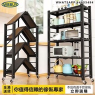 (Wbbuy)摺疊置物架 摺疊架 層架 儲物架 摺疊收納架 可移動廚房架 烤箱架 微波爐架 雜物架 Shelving 摺疊貨架 包送貨