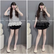 Gown Shirt Horizontal Stripedshort sleeve with BEAUTIFUL CLOTHES - 2 colors