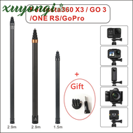 [xuyongi] Suitable for insta360 x3/GO3 extra-long carbon fiber selfie stick, GoPro action camera extension stick action camera selfie stic