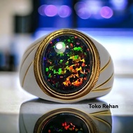 SUPER JARONG BLACK OPAL STONE RING BLACK OPAL OPAL STONE KALIMAYA RING