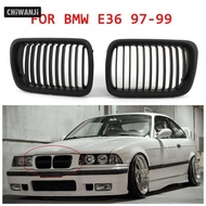 [CHiWANJi] Exterior front hood Grill cover bonnet For BMW E36 97-99 3Series Gloss, Black